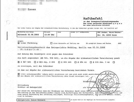 Titel: Haftbefehl Ohne Einfluss auf Bürgegeldzahlungen